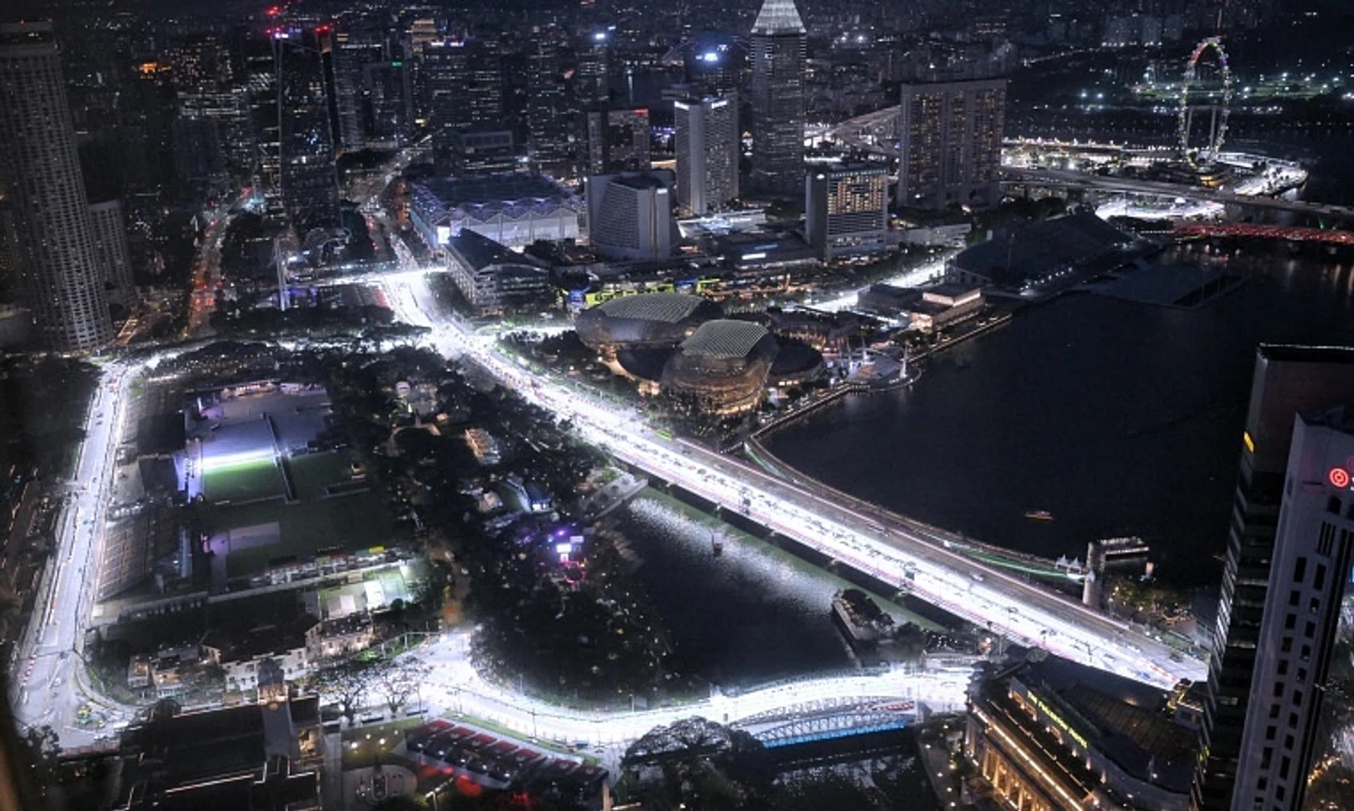 The Singapore Formula One night race circuit in September 2023.