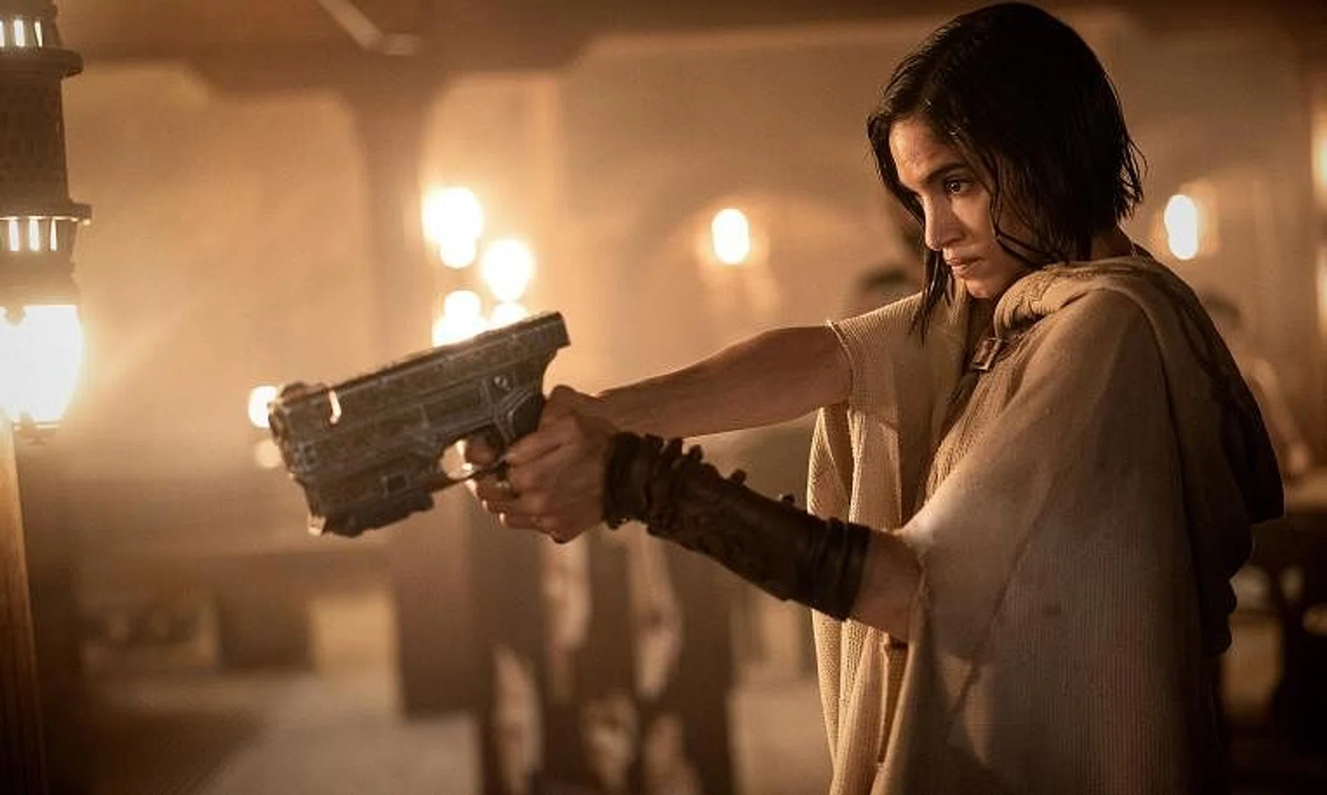 Sofia Boutella in Rebel Moon – Part One: A Child Of Fire.