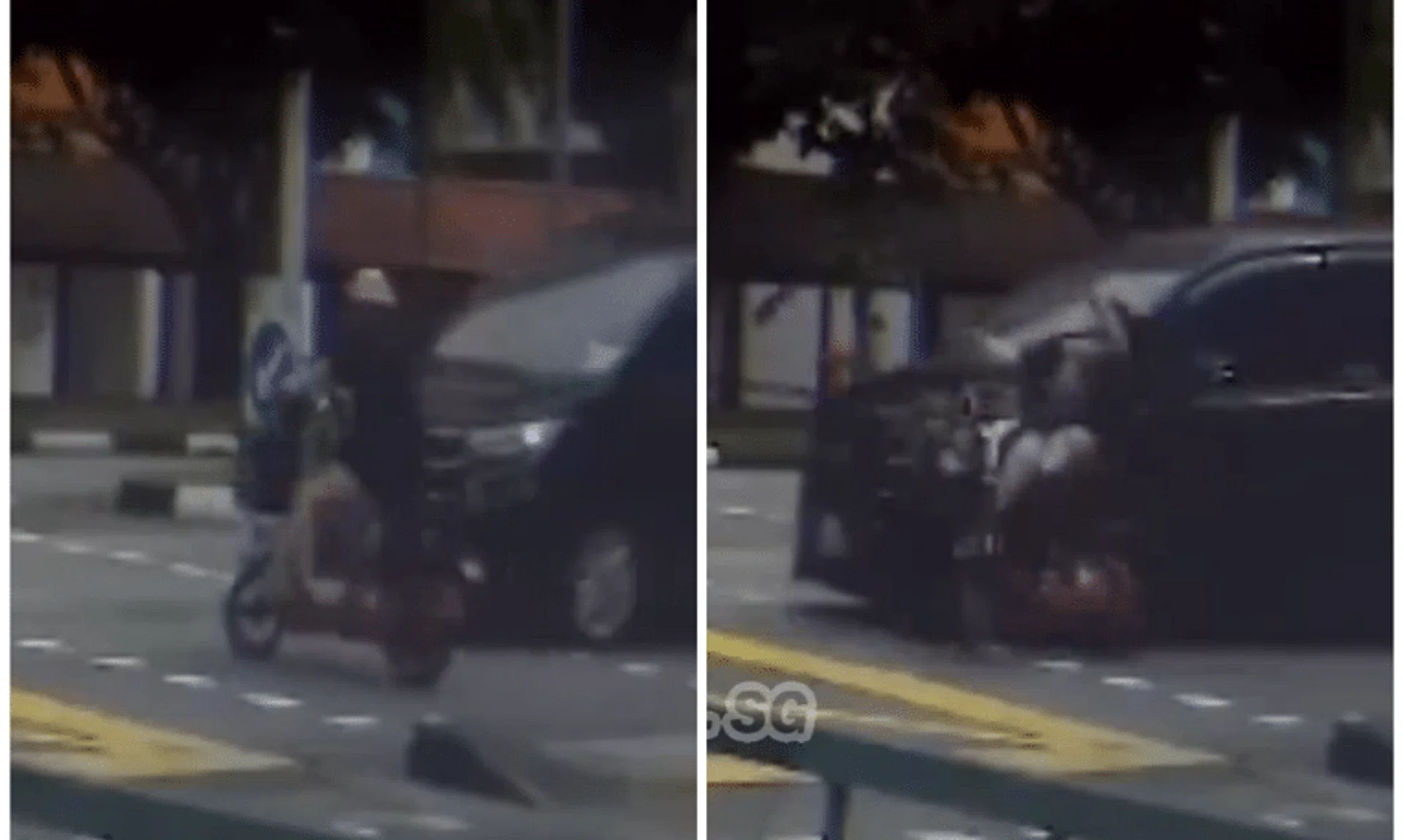 Screengrabs showing the accident on July 6 at the junction of Yishun Avenue 4 and Yishun Street 51.