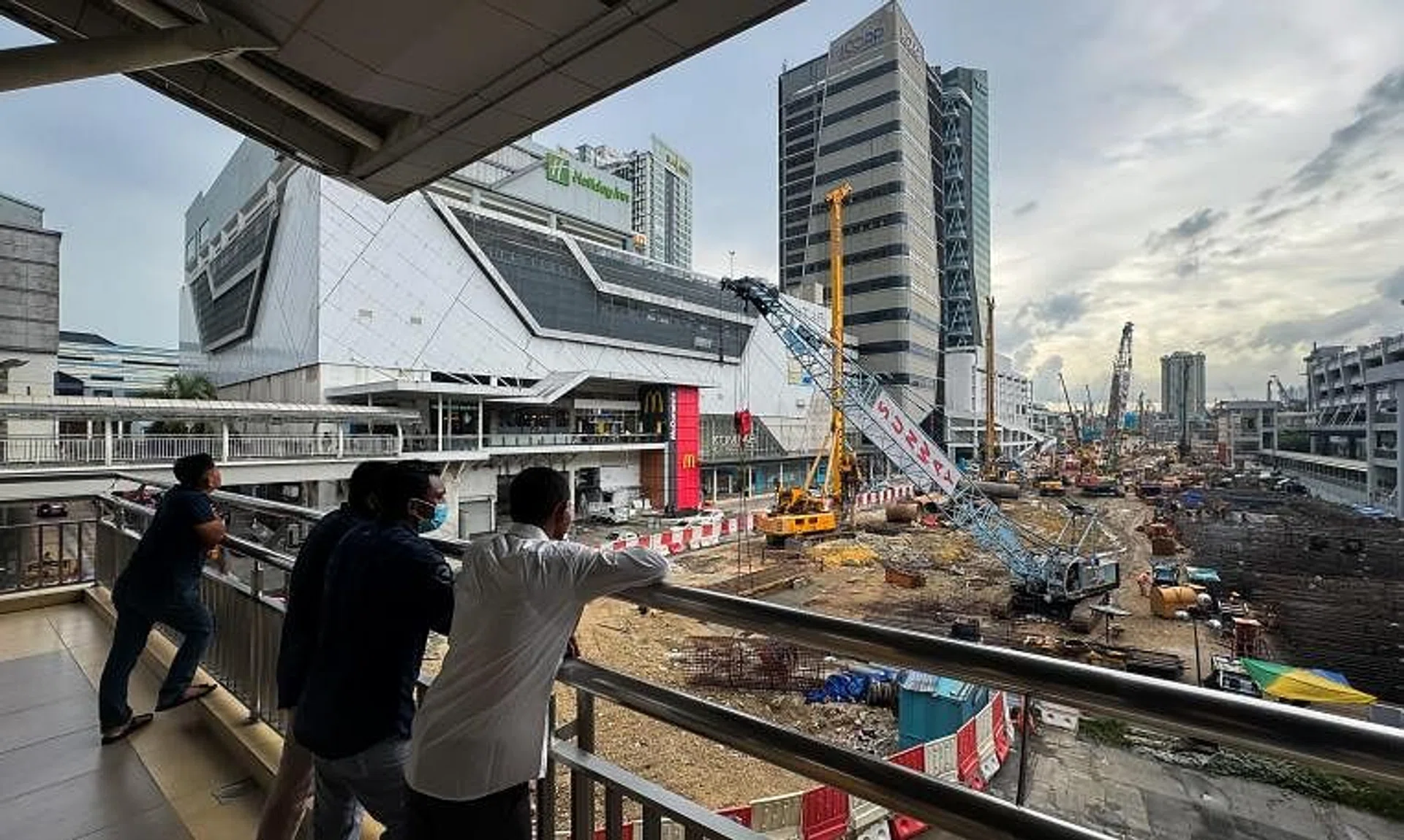 The construction site of Johor Bahru's RTS Link near Sultan Iskandar CIQ and JB Sentral KTM railway station.