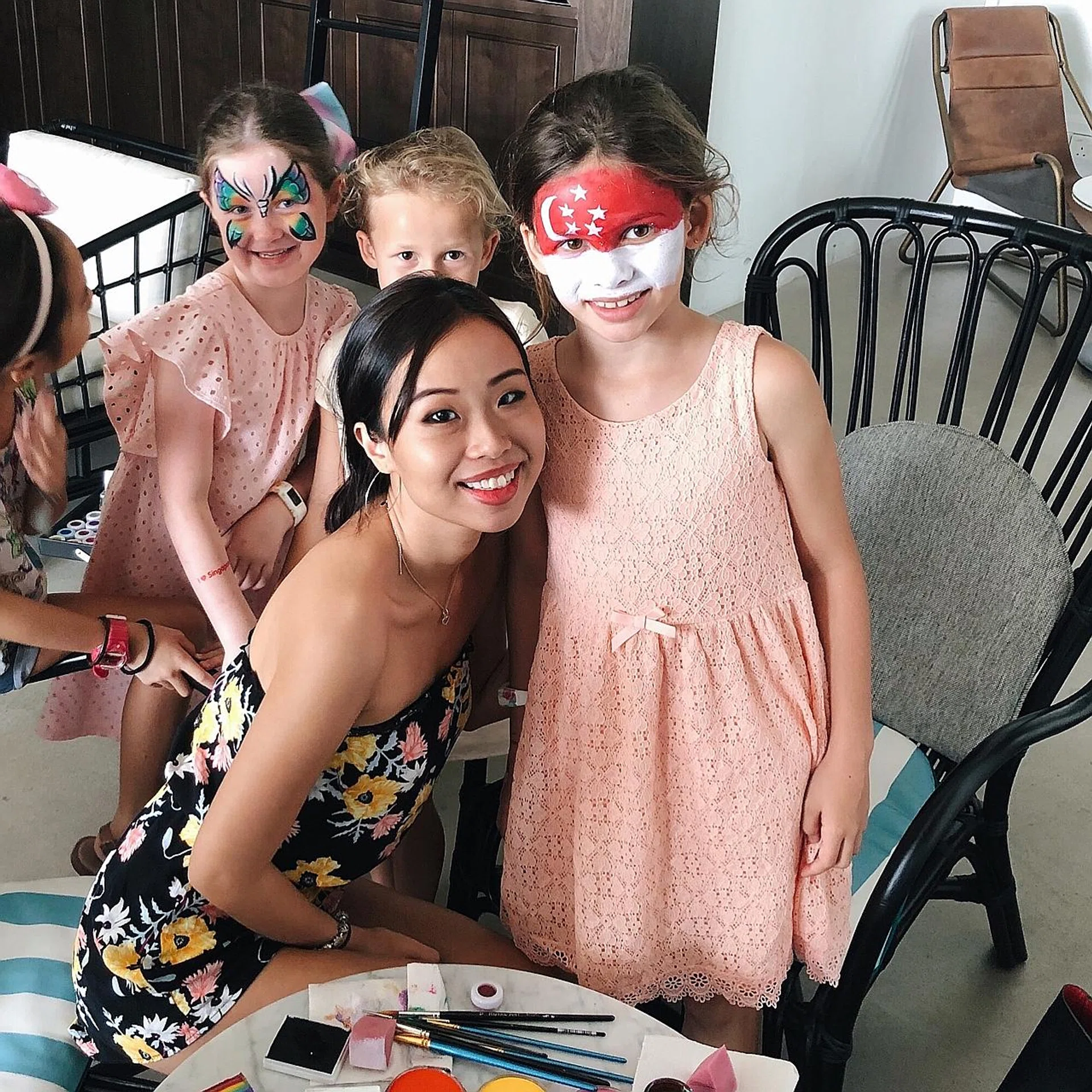 Miss Gisele Woon's face-painting business is also a creative outlet for her.