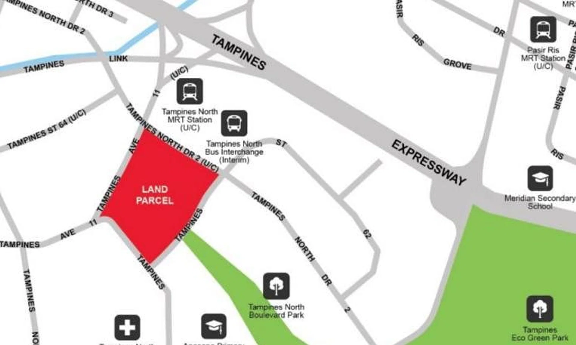 The 50.7ha mixed-use mega site in Tampines will potentially yield 1,190 residential units and 14,000 sq m of commercial space.