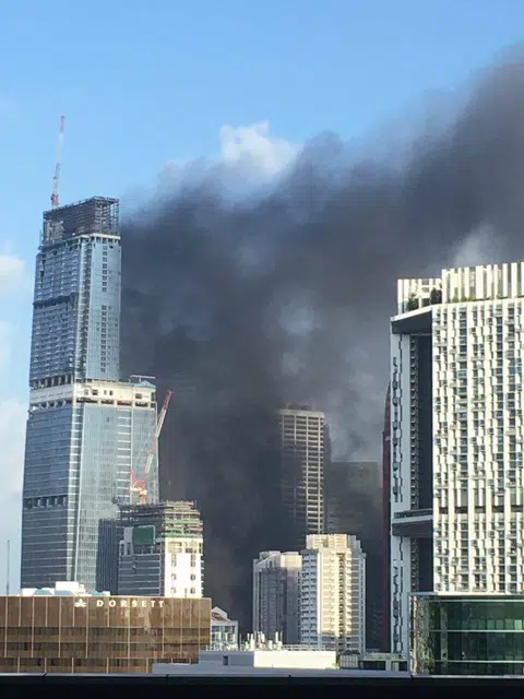 BREAKING: Fire near Tanjong Pagar MRT