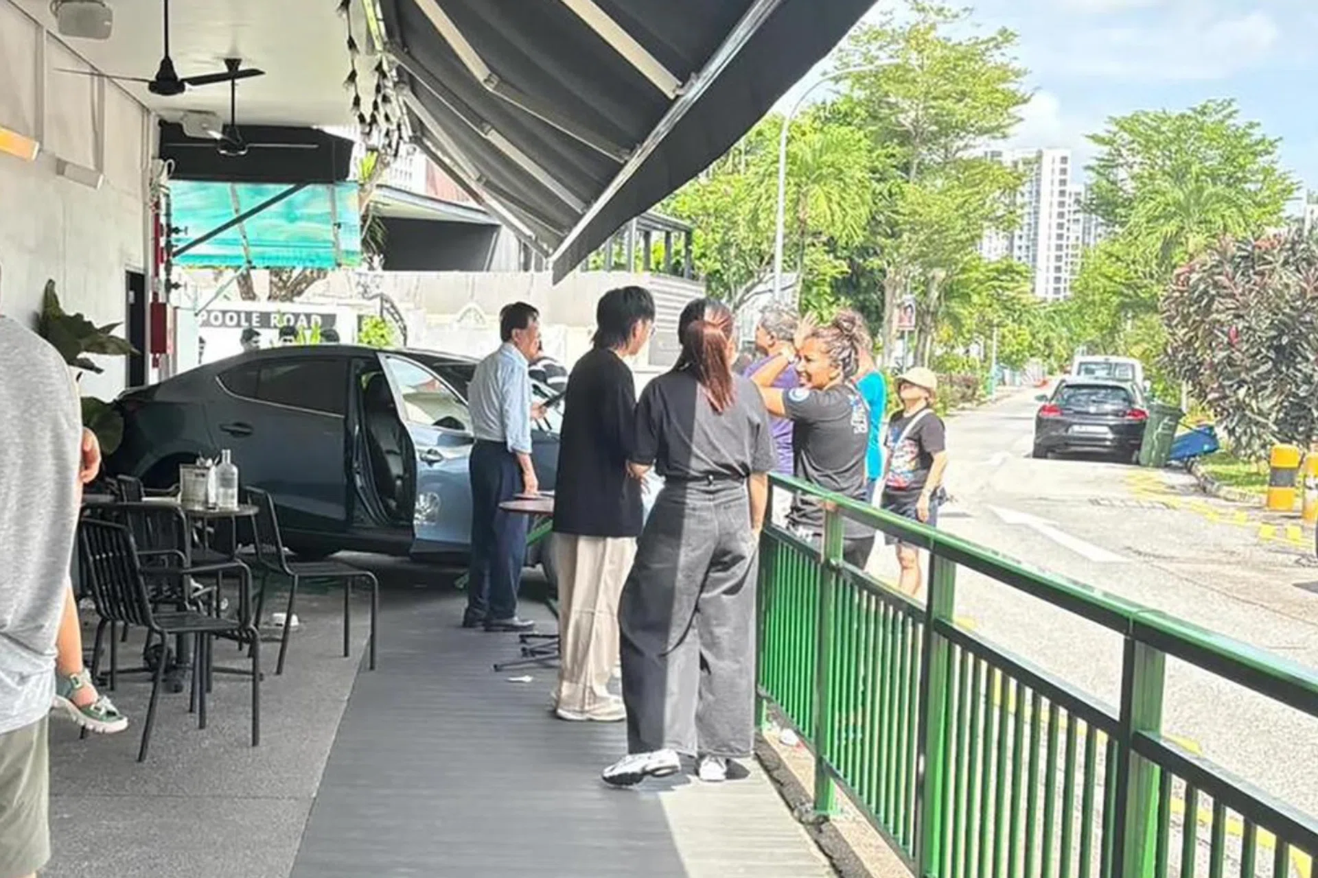 A customer was sitting nearby when the car crashed into the cafe.