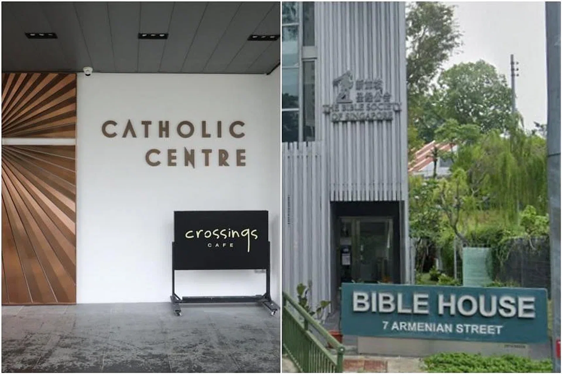 The white substances were found at the Catholic Centre in Waterloo Street and at the Bible House in Armenian Street.
