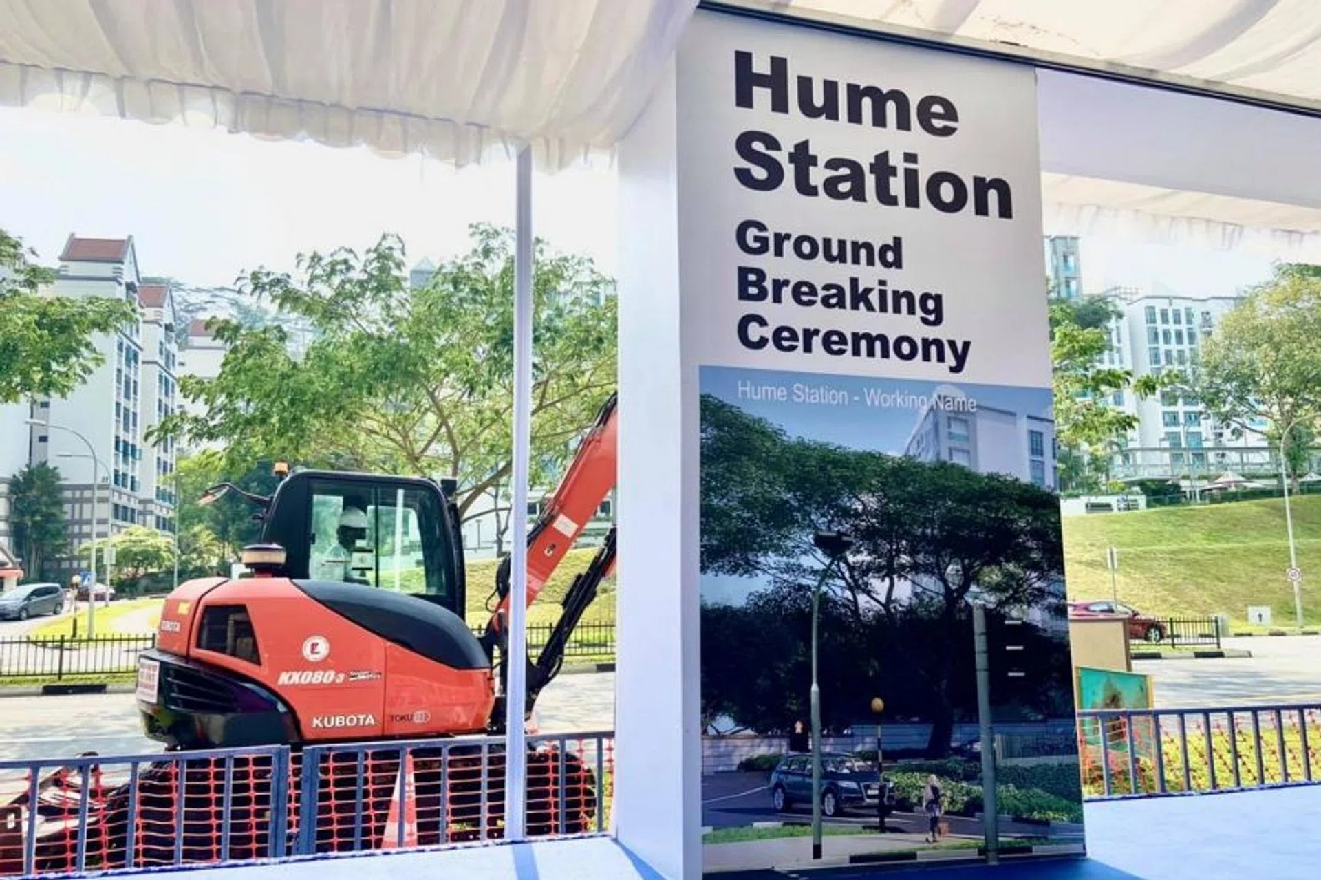 A groundbreaking ceremony to begin work on Hume station was held on Feb 28, 2021.