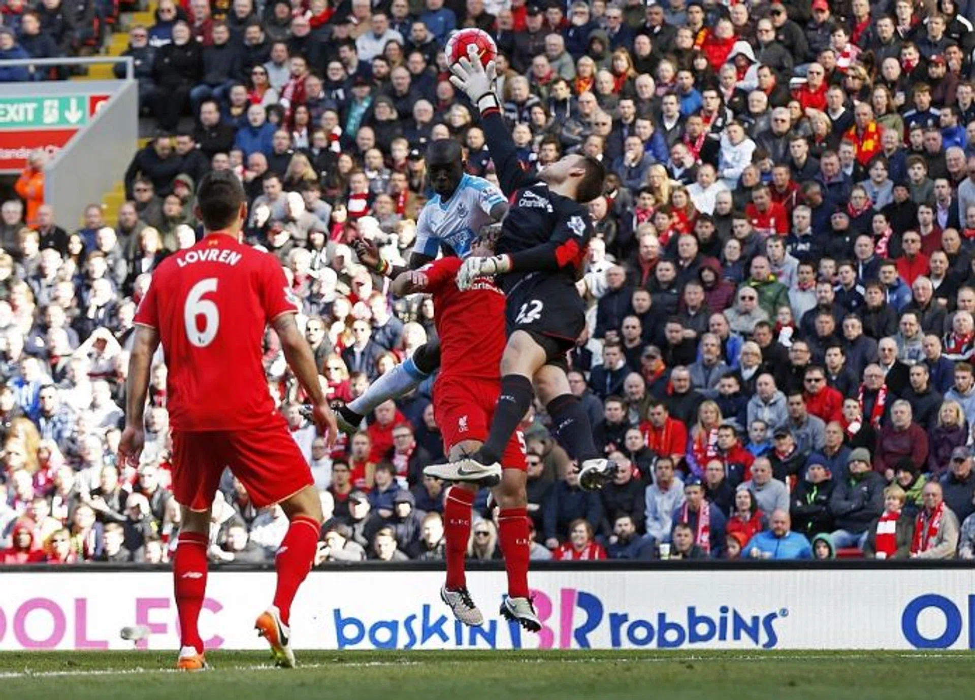 CRUCIAL: A mistake by Liverpool goalkeeper Simon Mignolet allowed Newcastle's Papiss Cisse (centre) to score their first goal which sparked their revival.