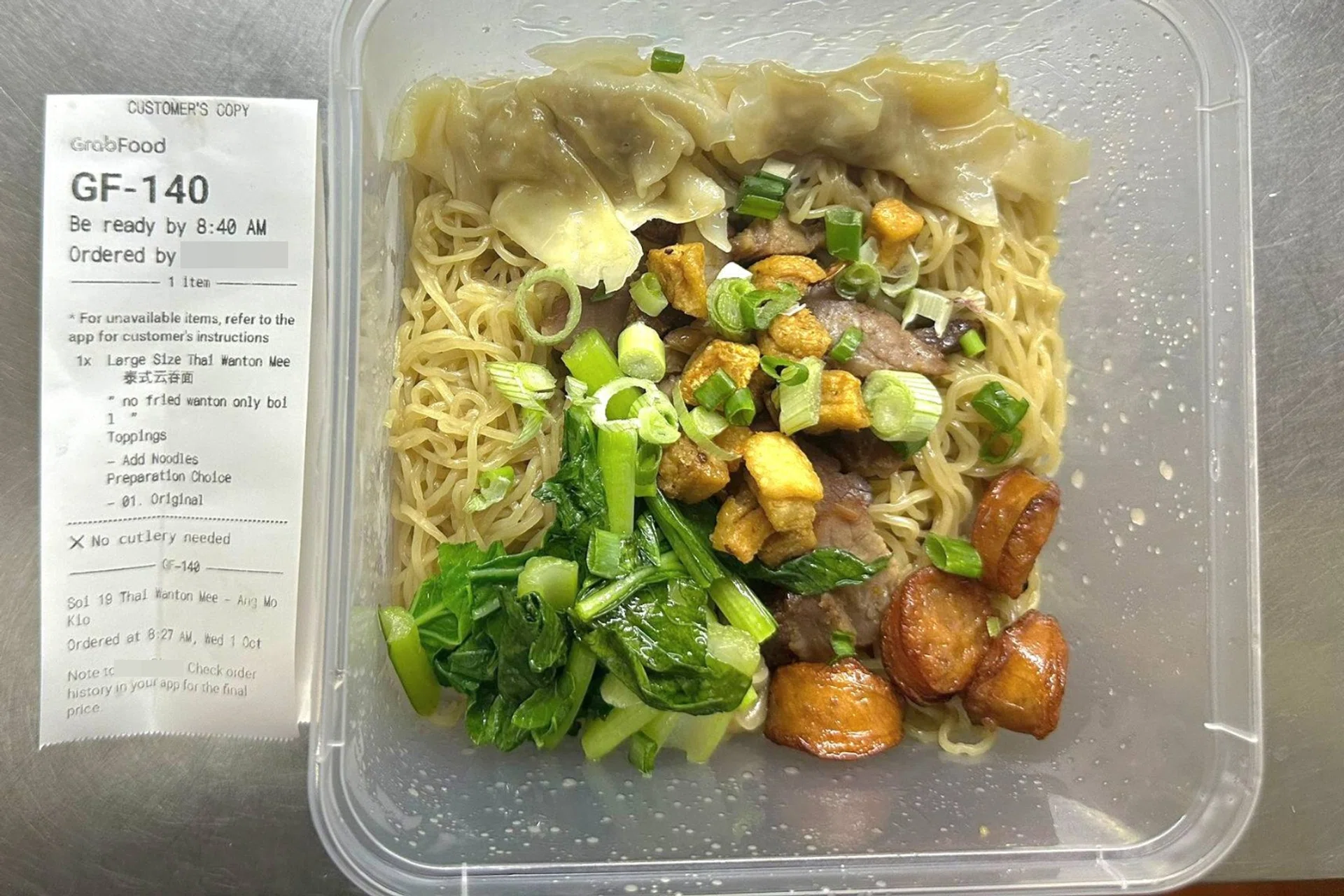 The customer had claimed that items were missing from his Grab order.