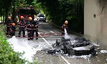 Carpark at Botanic Gardens closed after car catches fire; no injuries reported