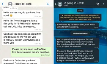 Scam survey on 'film and television' circulating on WhatsApp, not from SPH Media