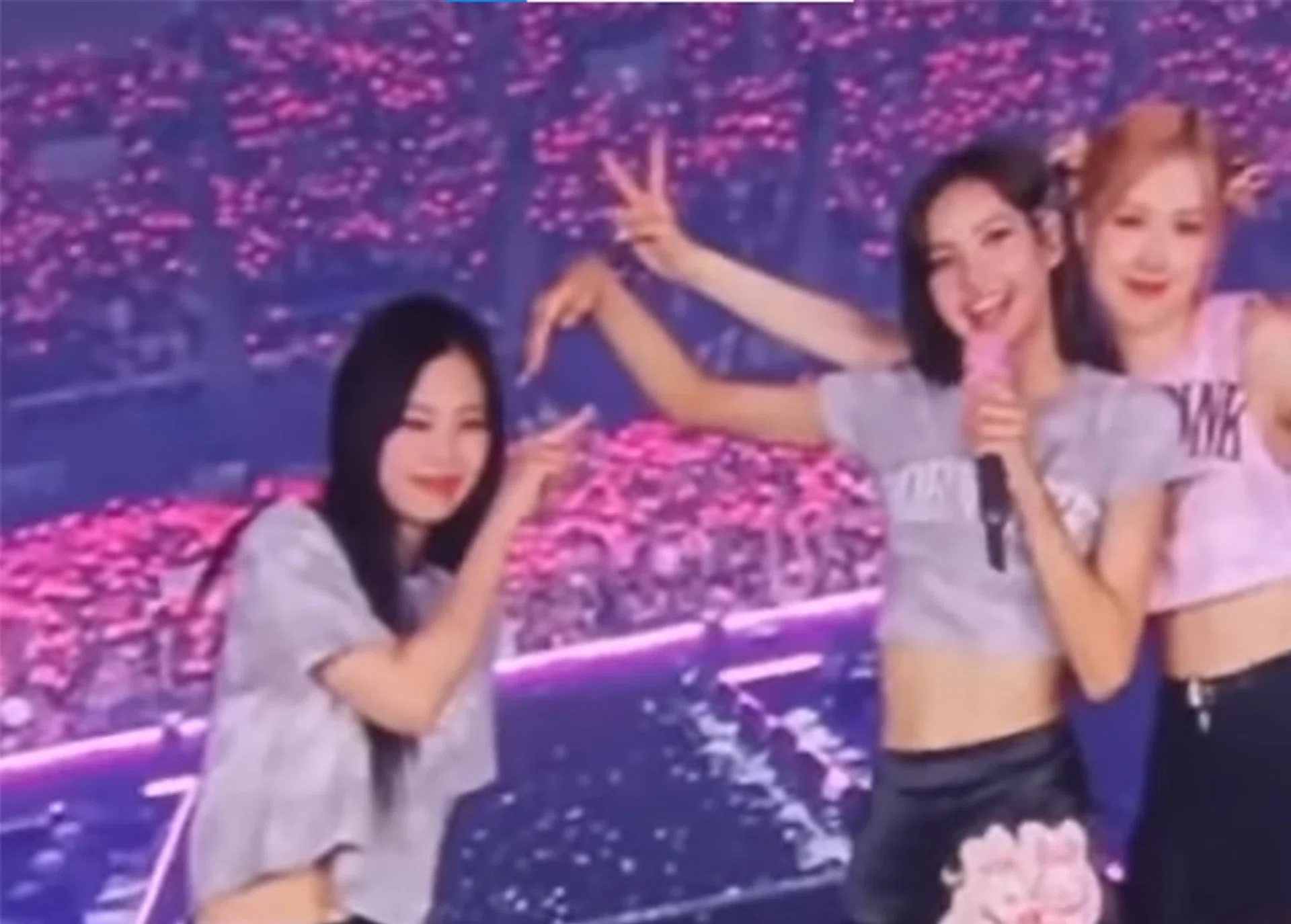 (From left) Blackpink's Jennie, Lisa and Rose performed without Jisoo for the first time in Osaka over the weekend, as she was down with Covid-19.