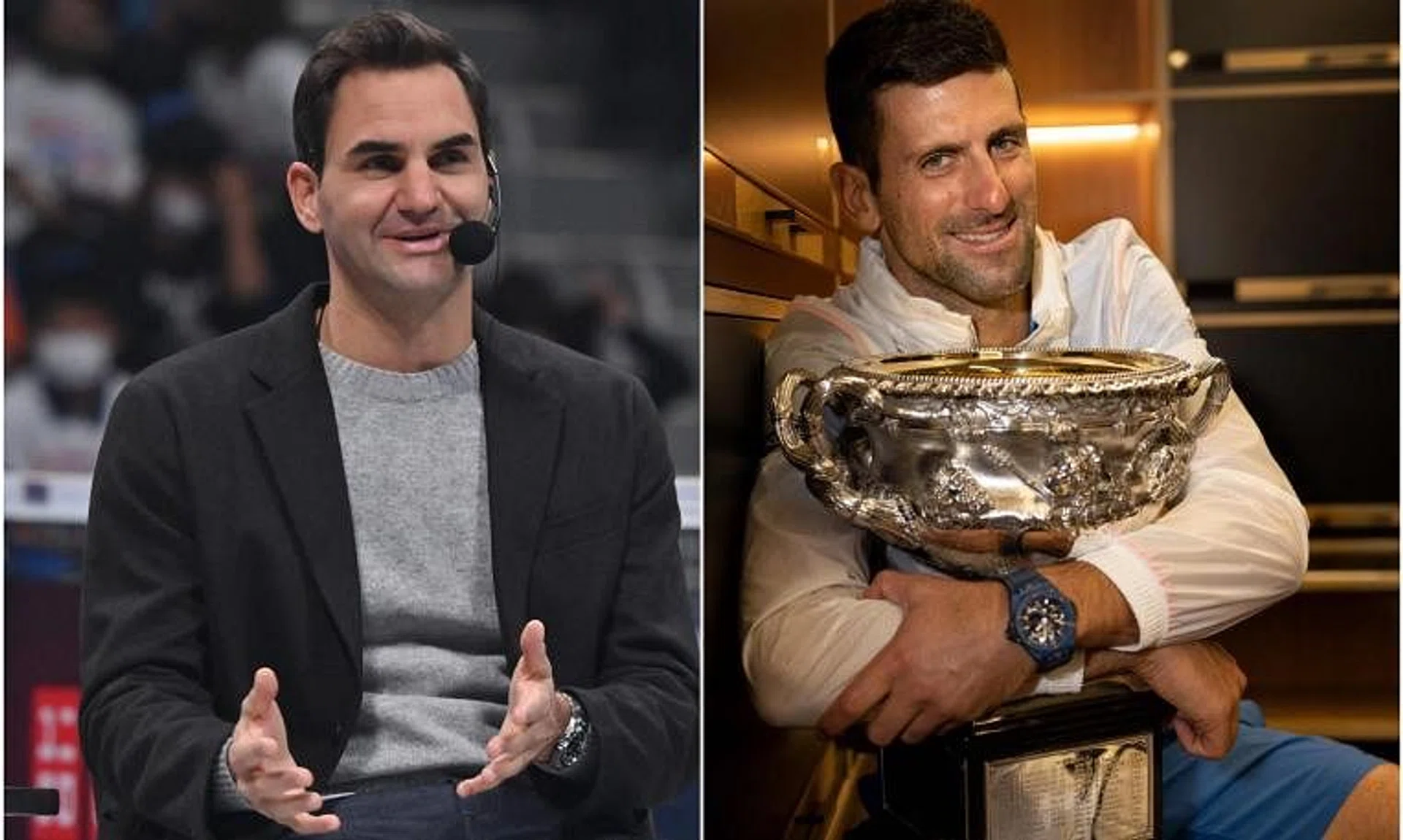 Retired Roger Federer (left) congratulated Novak Djokovic on his Instagram story.