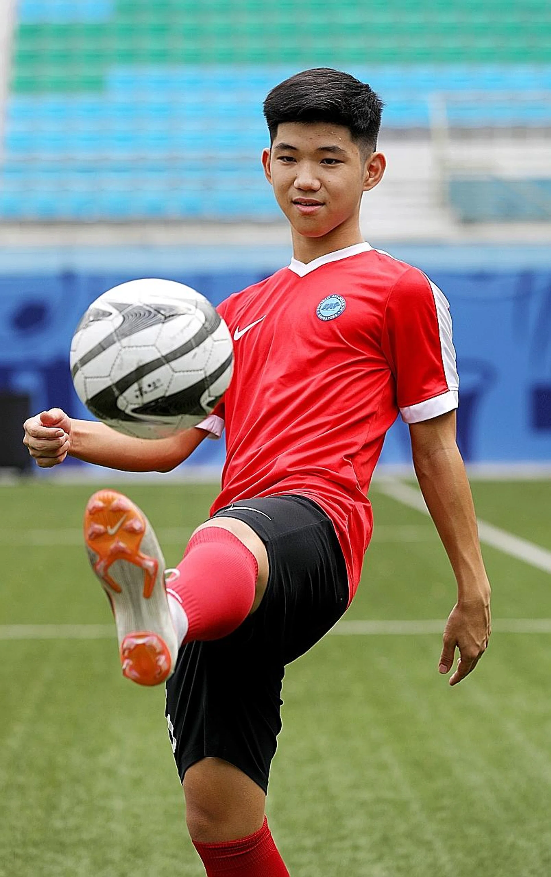 FFA U-15 captain Andrew Aw Yong Rei is thankful to be nominated for the TNP Dollah Kassim Award. 