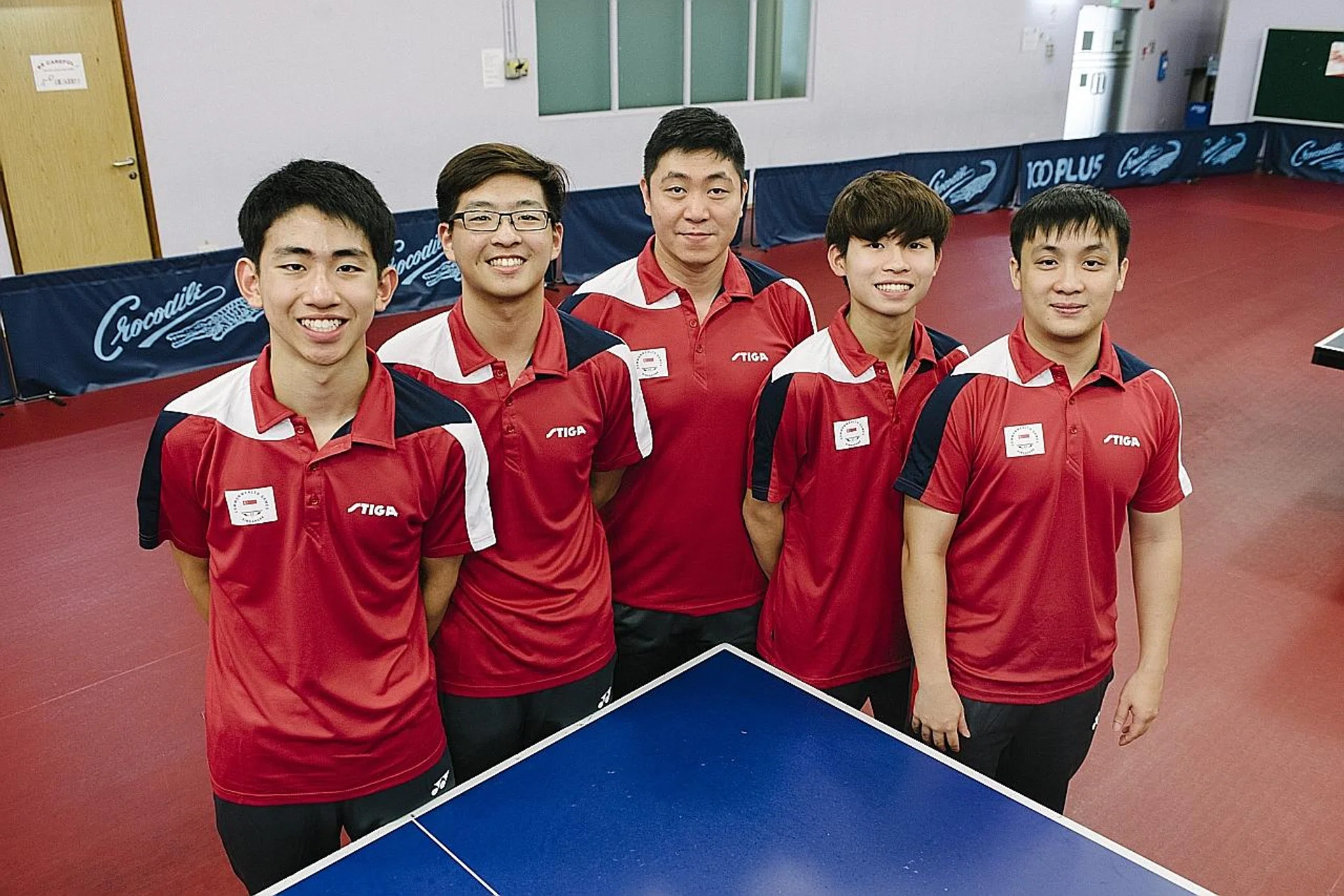 (From left) Koen Pang, Ethan Poh, Gao Ning, Beh Kun Ting and Pang Xuejie will represent Singapore in the men's table tennis competition at next month's Commonwealth Games.