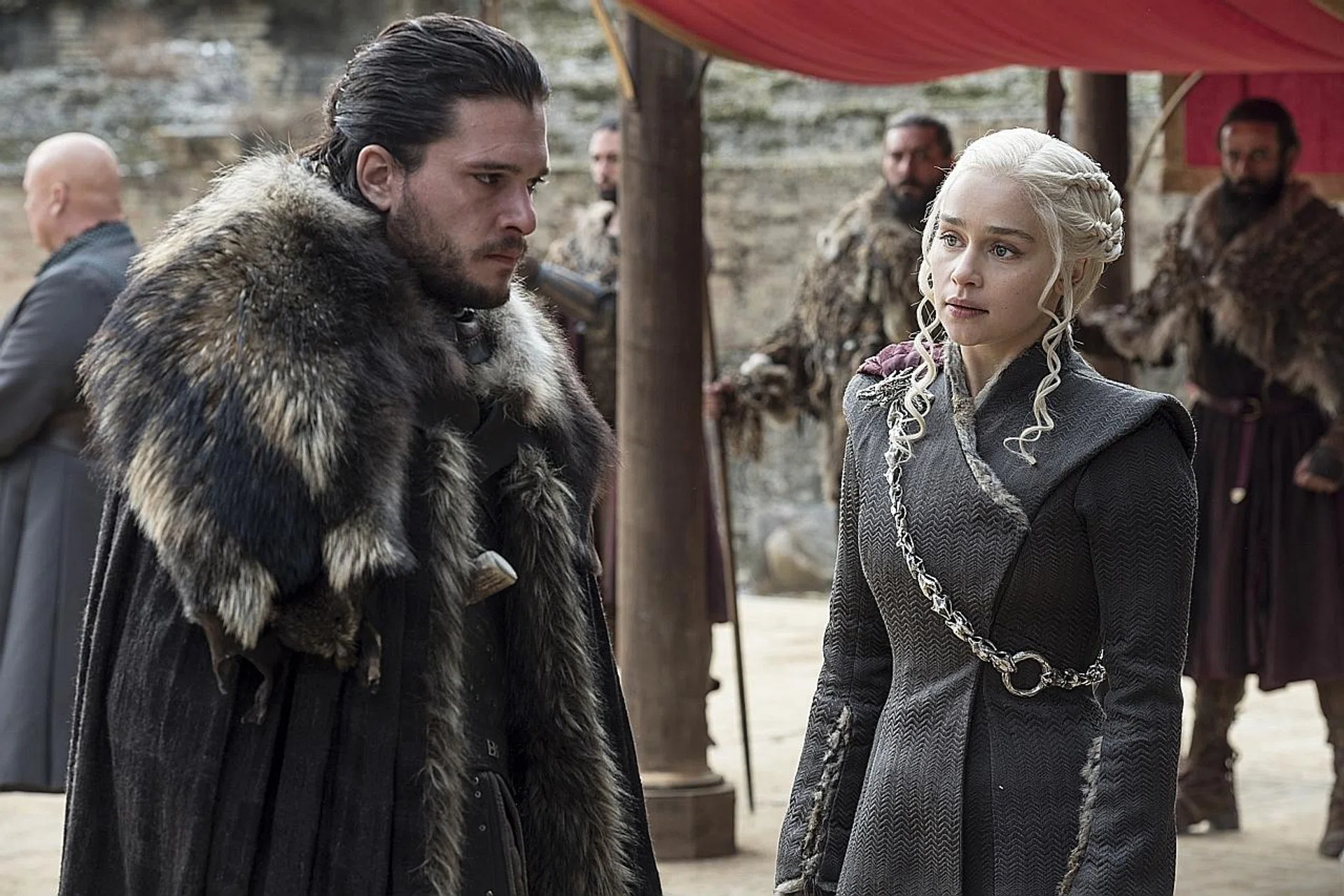 (From left) Kit Harington as Jon Snow and Emilia Clarke as Daenerys Targaryen in Game Of Thrones.