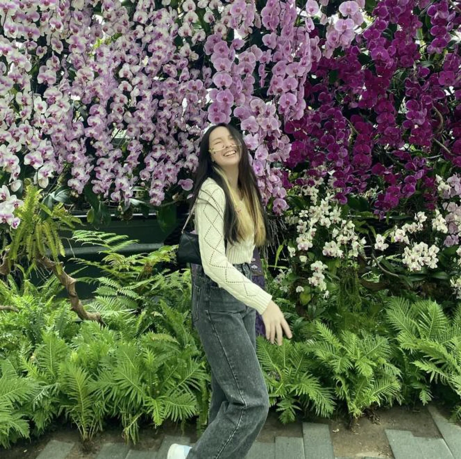 Ms Ong, who has four chronic conditions, at Gardens by the Bay this year.