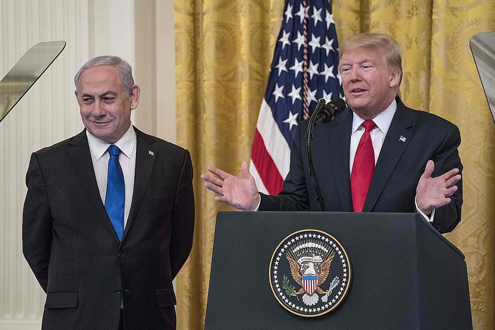 Standing alongside Israeli Prime Minister Benjamin Netanyahu in the White House, Mr Trump said Israel should retain control over Jerusalem as its "undivided capital".