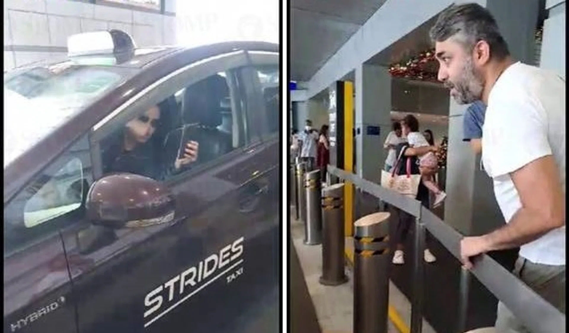 Screengrabs from the video of the argument.