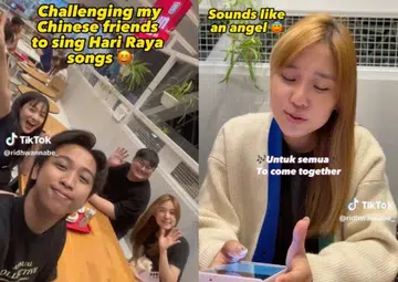 Influencer challenges Chinese friends to learn, sing Hari Raya songs in 10 minutes