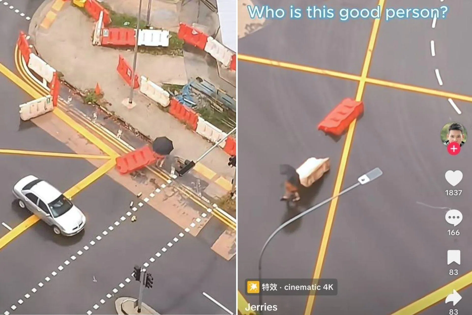 Netizens praised the passer-by for his civic-mindedness.