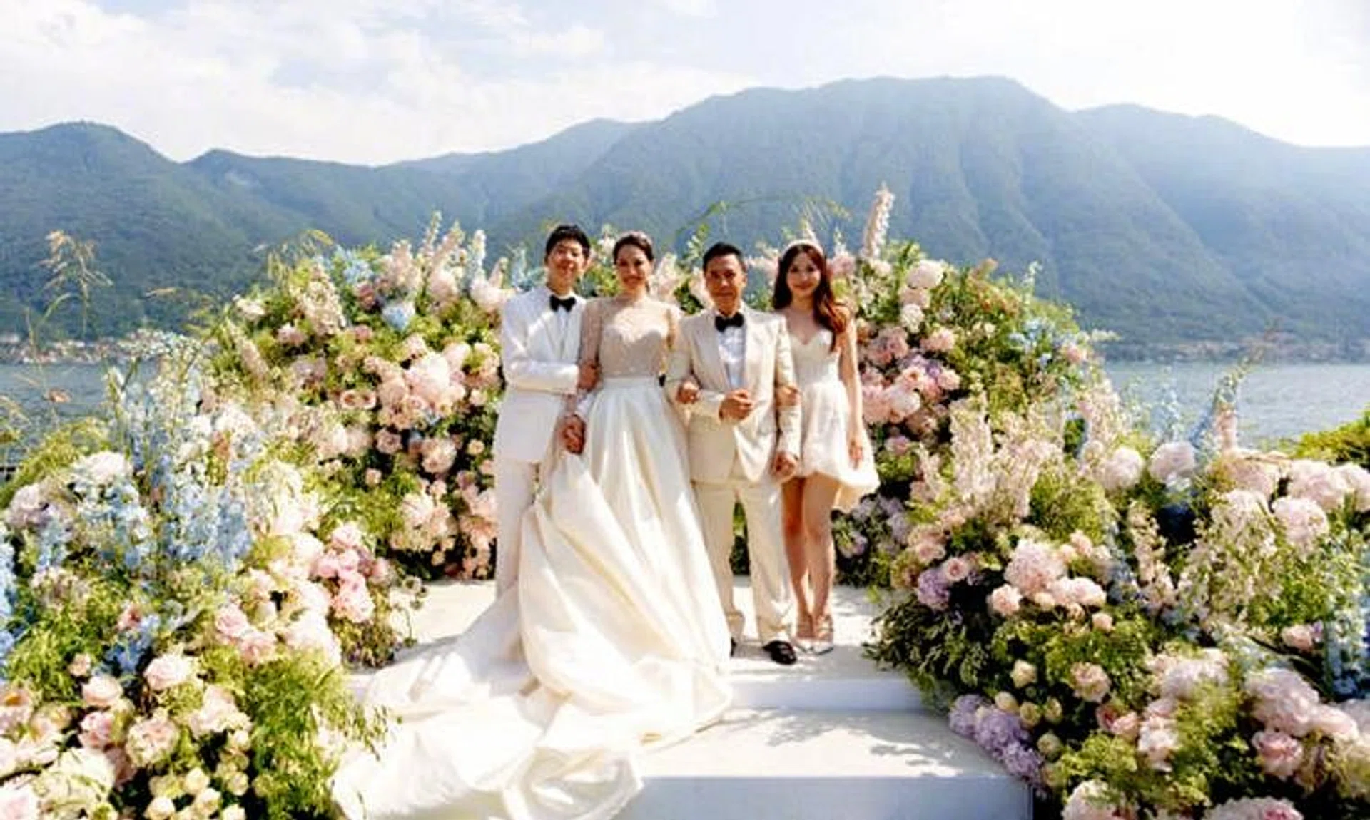Donnie Yen and Cissy Wang held a grand wedding at Lake Como in Italy to mark their 20th wedding anniversary.