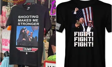 E-commerce sites sell souvenir T-shirts of Trump's shooting