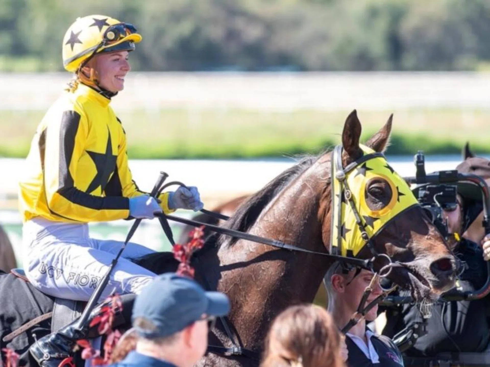 Lucy Fiore bringing Sentimental Hero back to scale after their victory in the Listed A.J. Scahill Cup (2,100m) at Ascot on Nov 23.
