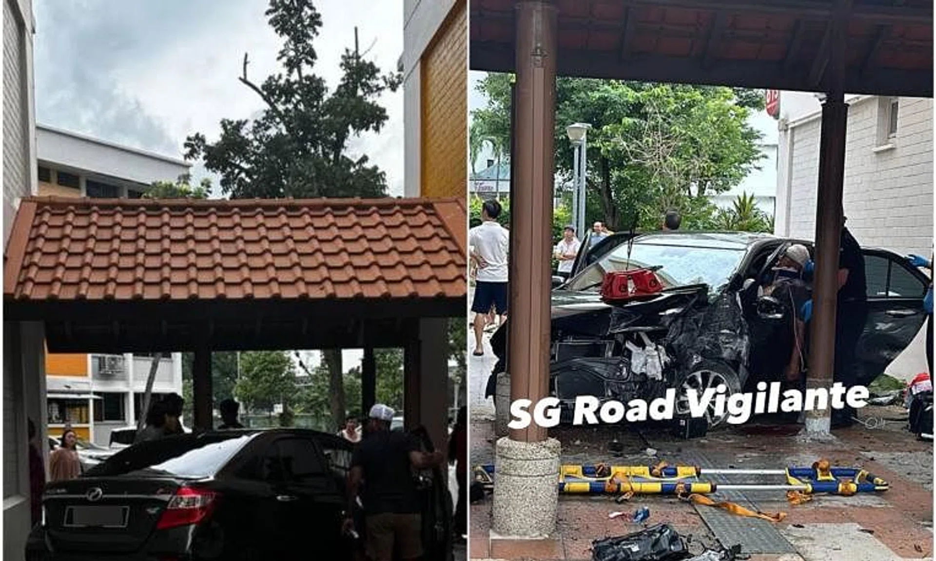 The authorities said the car was believed to have “self-skidded” near Block 820 Yishun Street 81 at about 3.45pm on June 1.