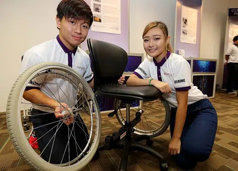 They turn office chair into wheelchair
