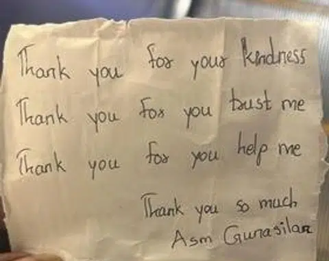MRT station worker touched by note from stranger he helped