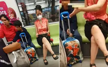 Woman gets told off after 'berating' tourists for taking up space on MRT with luggage