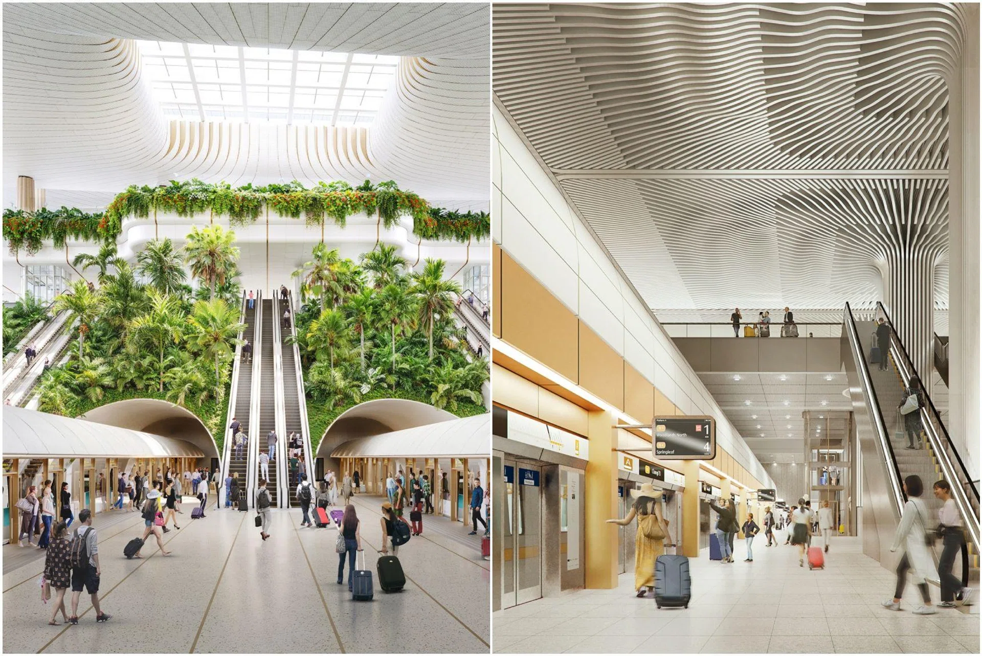The future TEL and CRL stations at T5 will be housed within the terminal’s ground transportation centre.