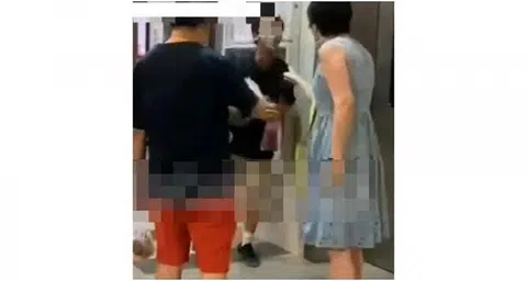Wear a mask or get out of the lift?