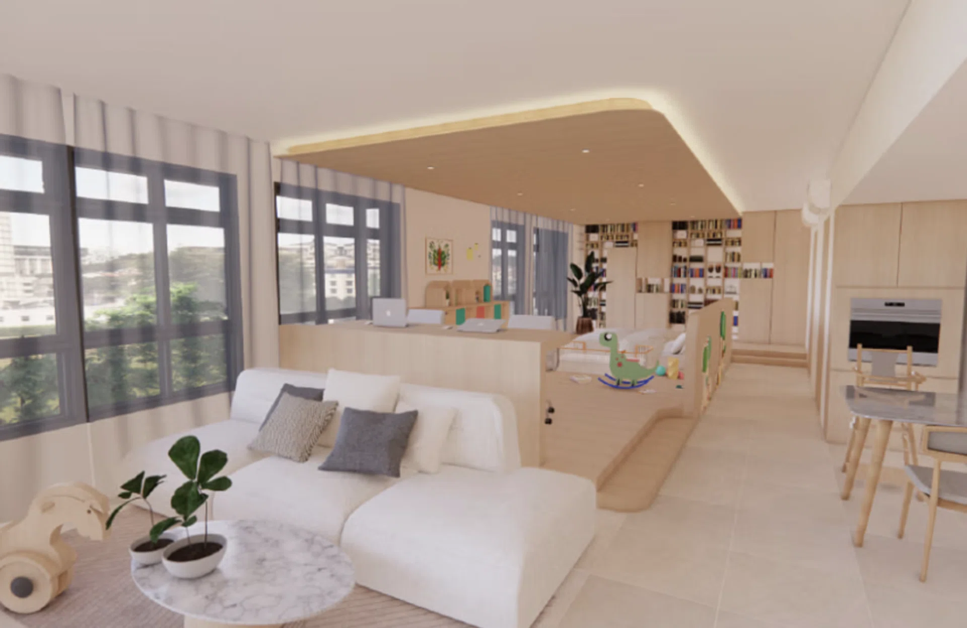The White Flats will have an open floor plan concept.
