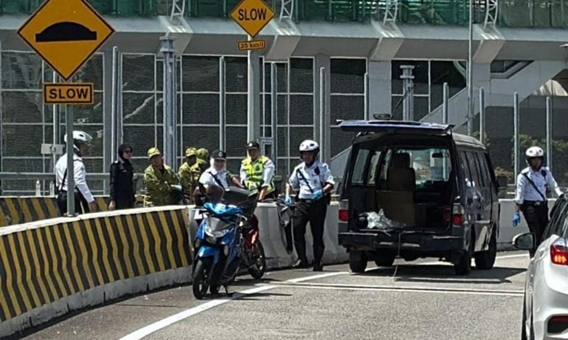 The accident happened on the Causeway near the Malaysian Customs, immigration and quarantine complex.