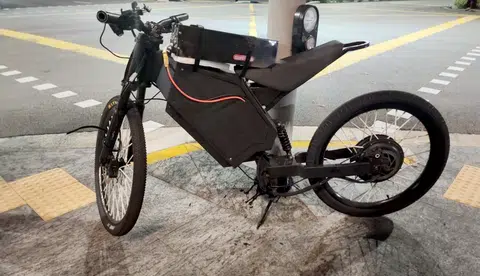 An illegally modified e-bicycle that was seized during the operation.