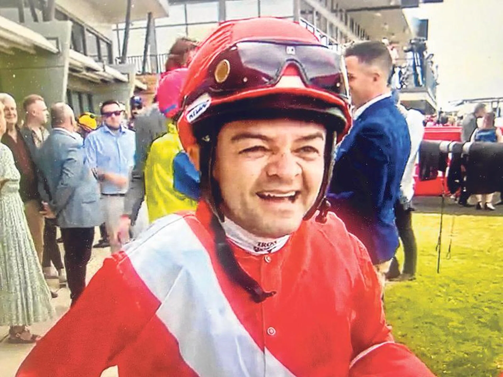 Manoel Nunes beaming after Maracourt's win in the Listed Murray Bridge Gold Cup (1,600m). 