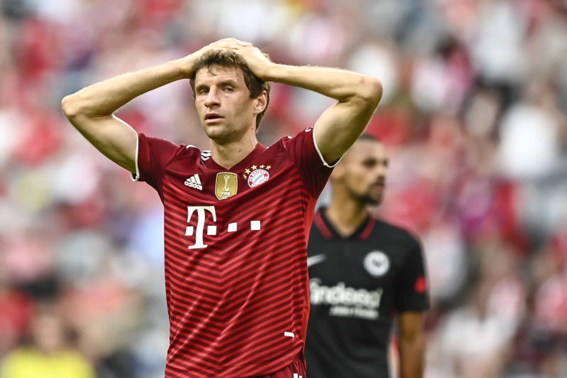 Thomas Mueller’s Bayern Munich had 21 shots to Eintracht Frankfurt’s five in a 2-1 defeat.