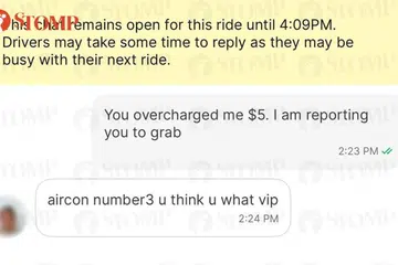 'Aircon number 3 u think u what VIP?': Grab driver suspended after adding $5 'VIP' surcharge