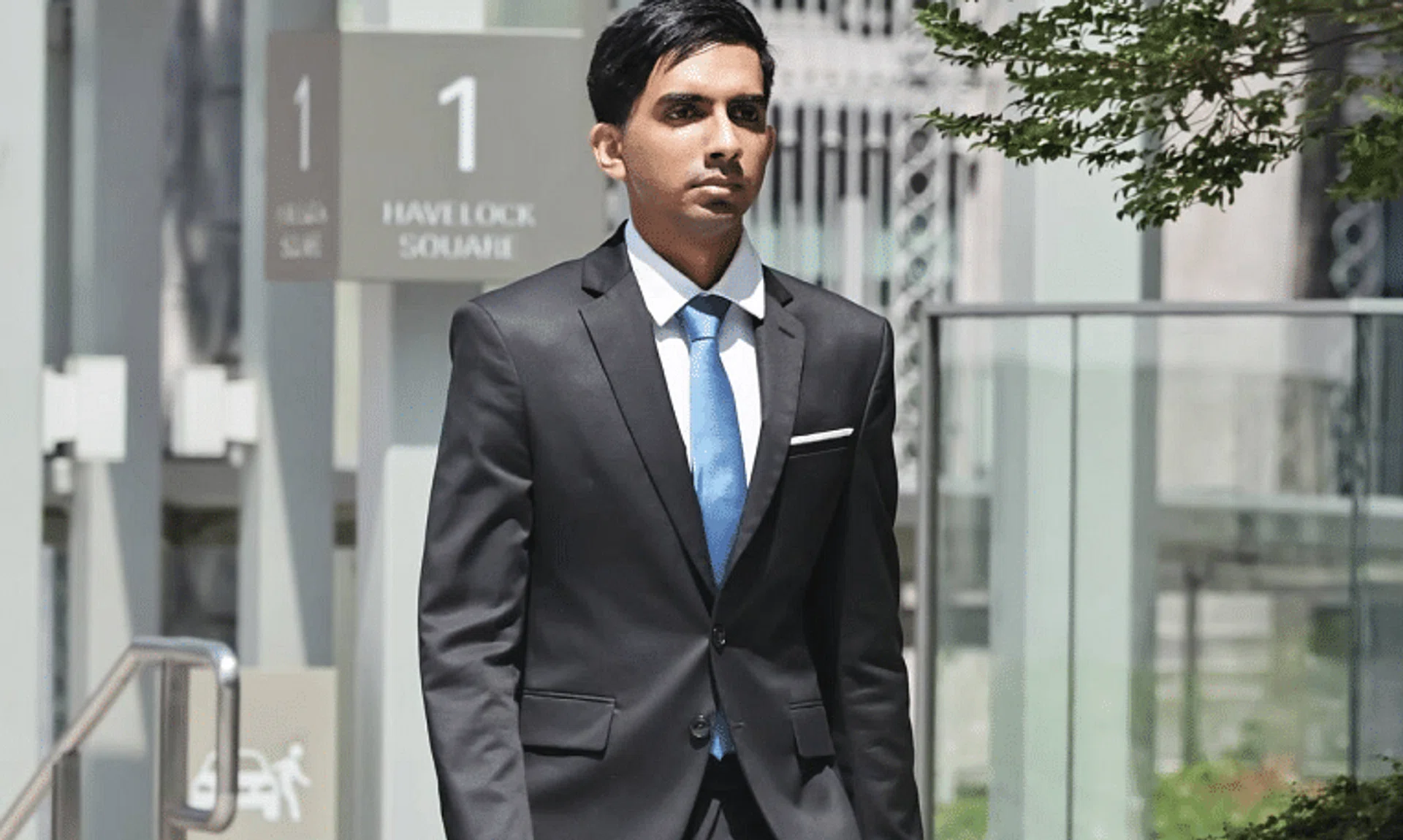 Former Workers' Party cadre Yudhishthra Nathan arriving at the State Courts on Oct 23.