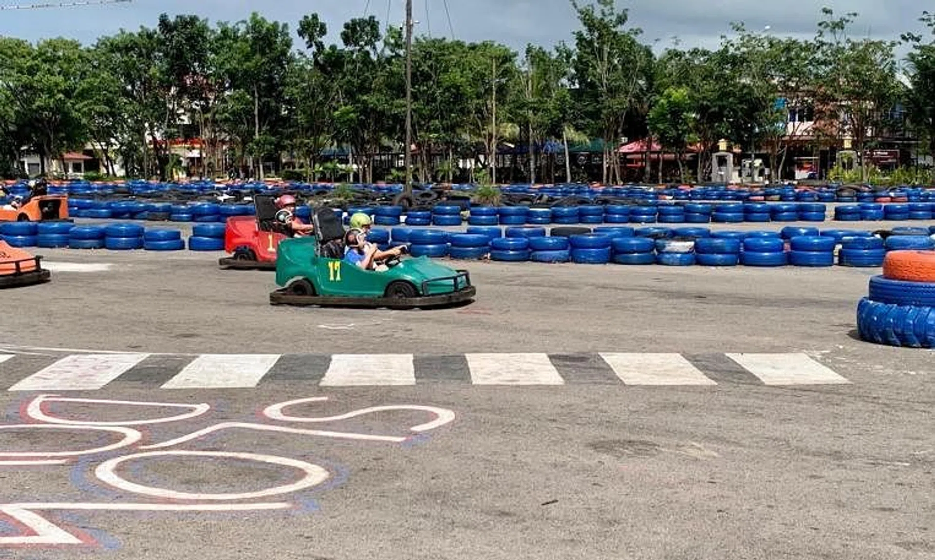 Mr Lai and his family spent around 15 minutes on the track at Golden City Go Kart. 