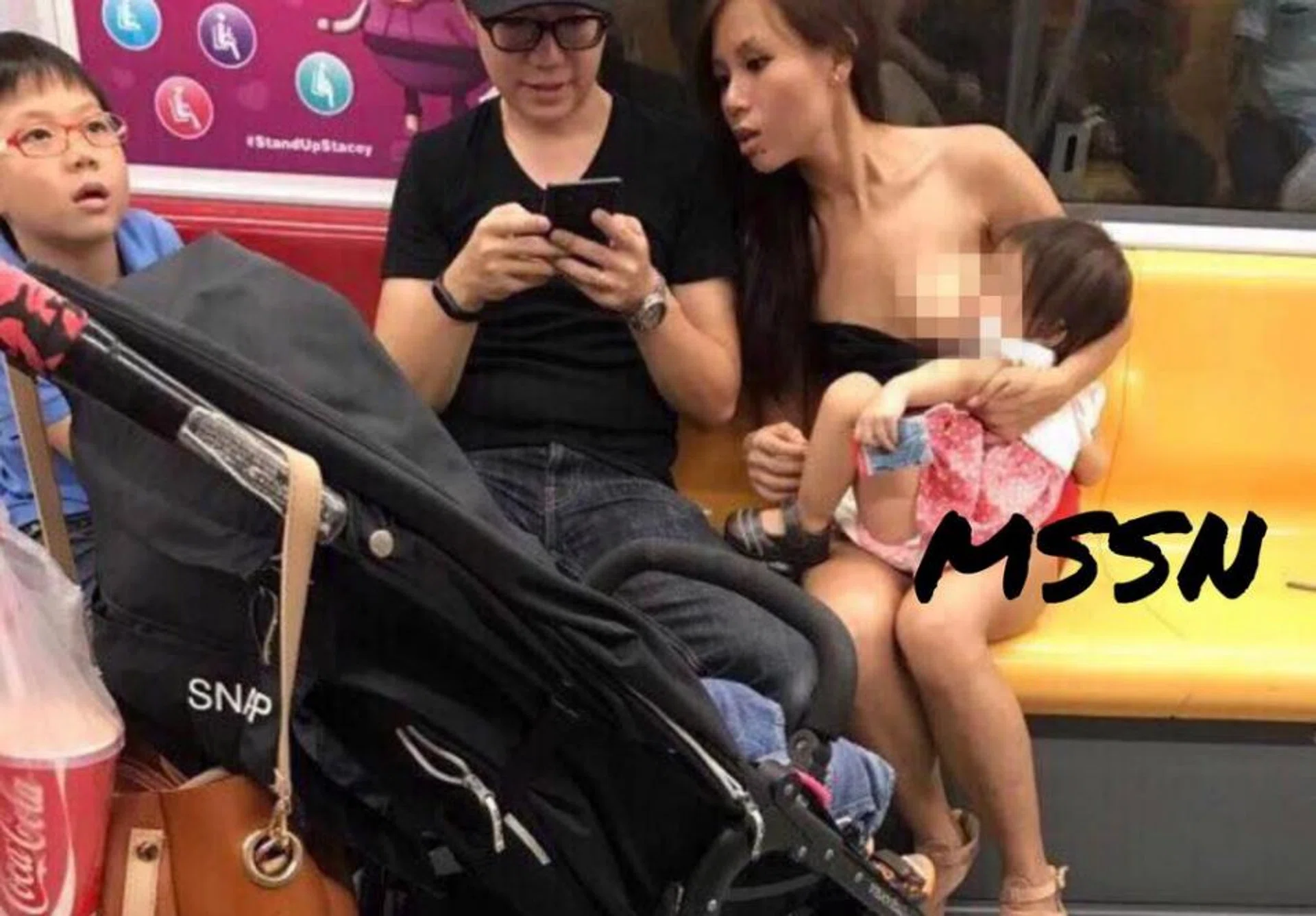 A photo of Ms Cheryl Lee breastfeeding without a cover in an MRT train went viral.