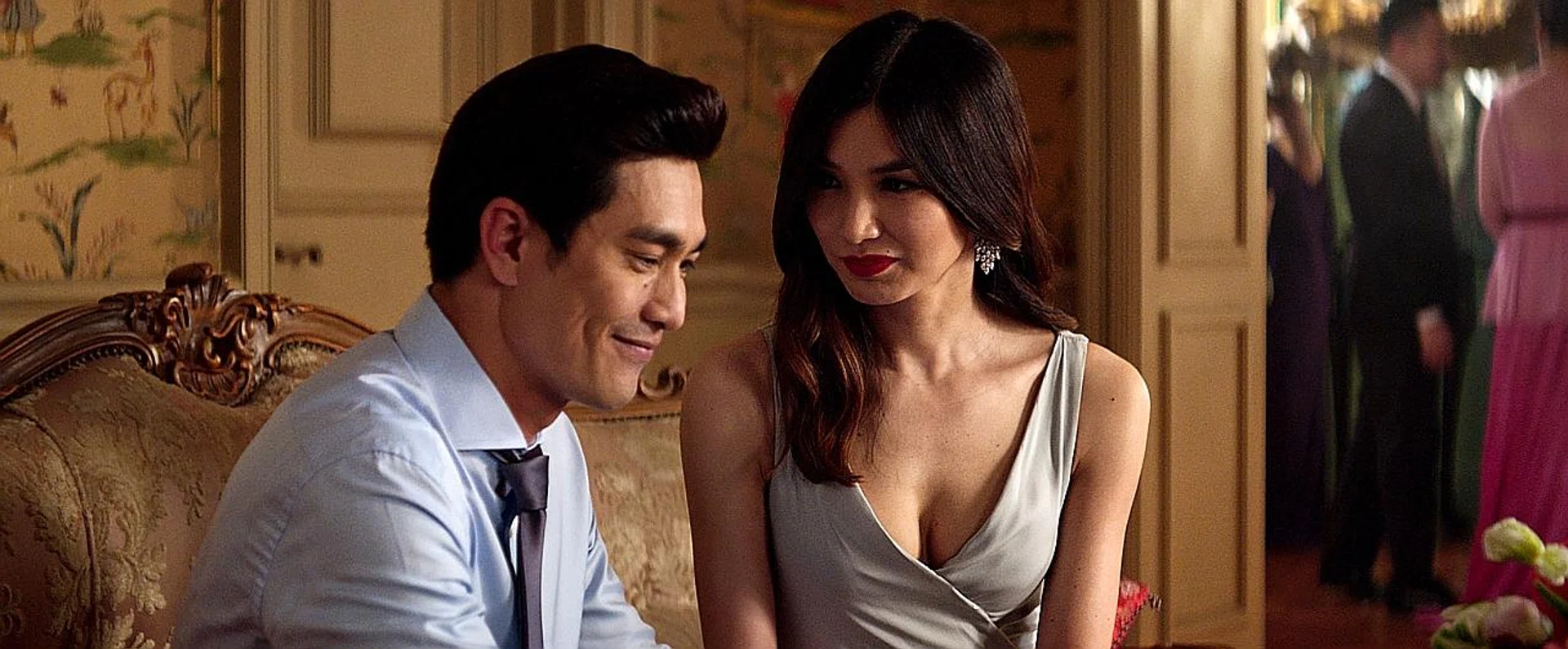 Pierre Png with British actress Gemma Chan in Crazy Rich Asians. 