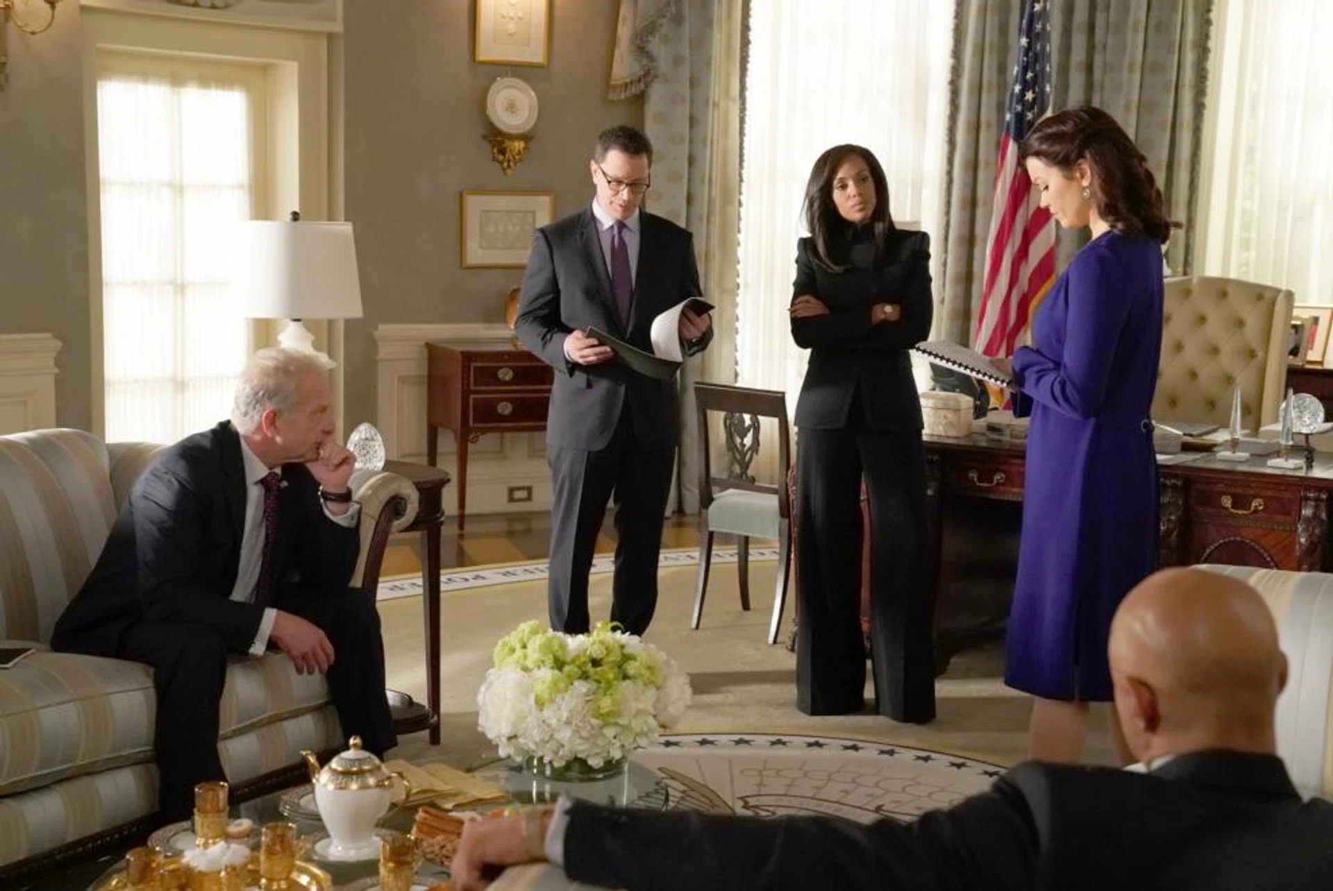 Political soap Scandal, which stars Kerry Washington (centre), ends on April 19.