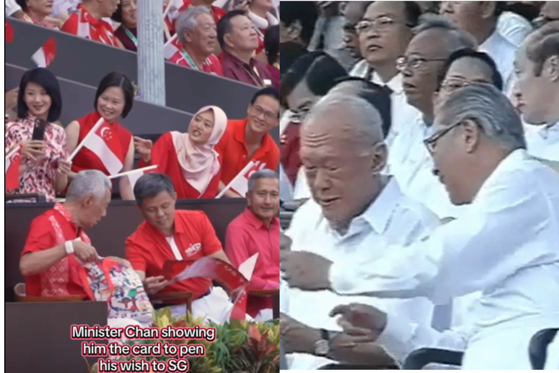 The two Lees, 25 years apart, at the National Day Parade. 