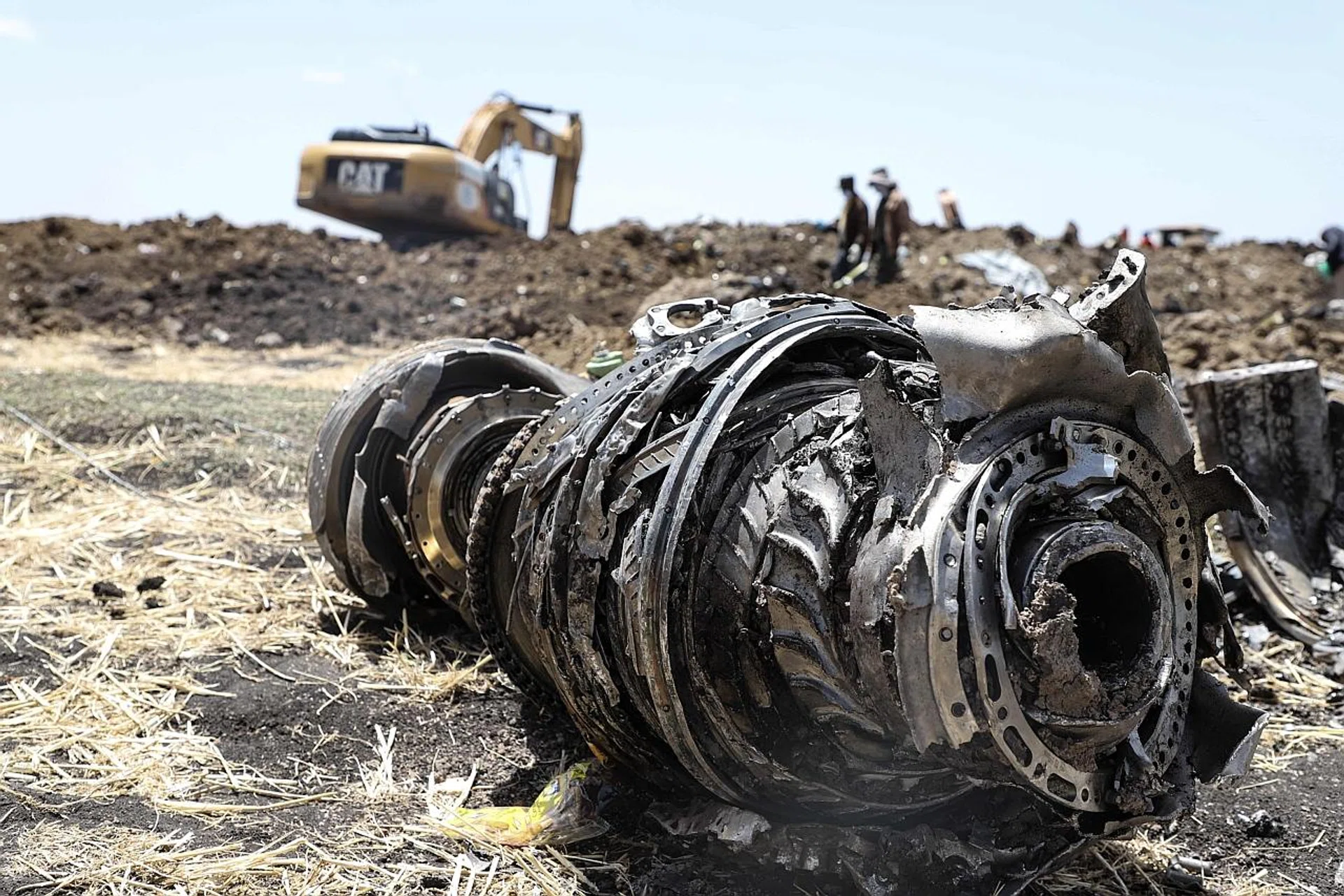 Debris from the crashed Ethiopia Airlines plane. 