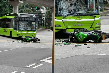 Motorcyclist, 54, taken to hospital after collision with bus in Bukit Panjang