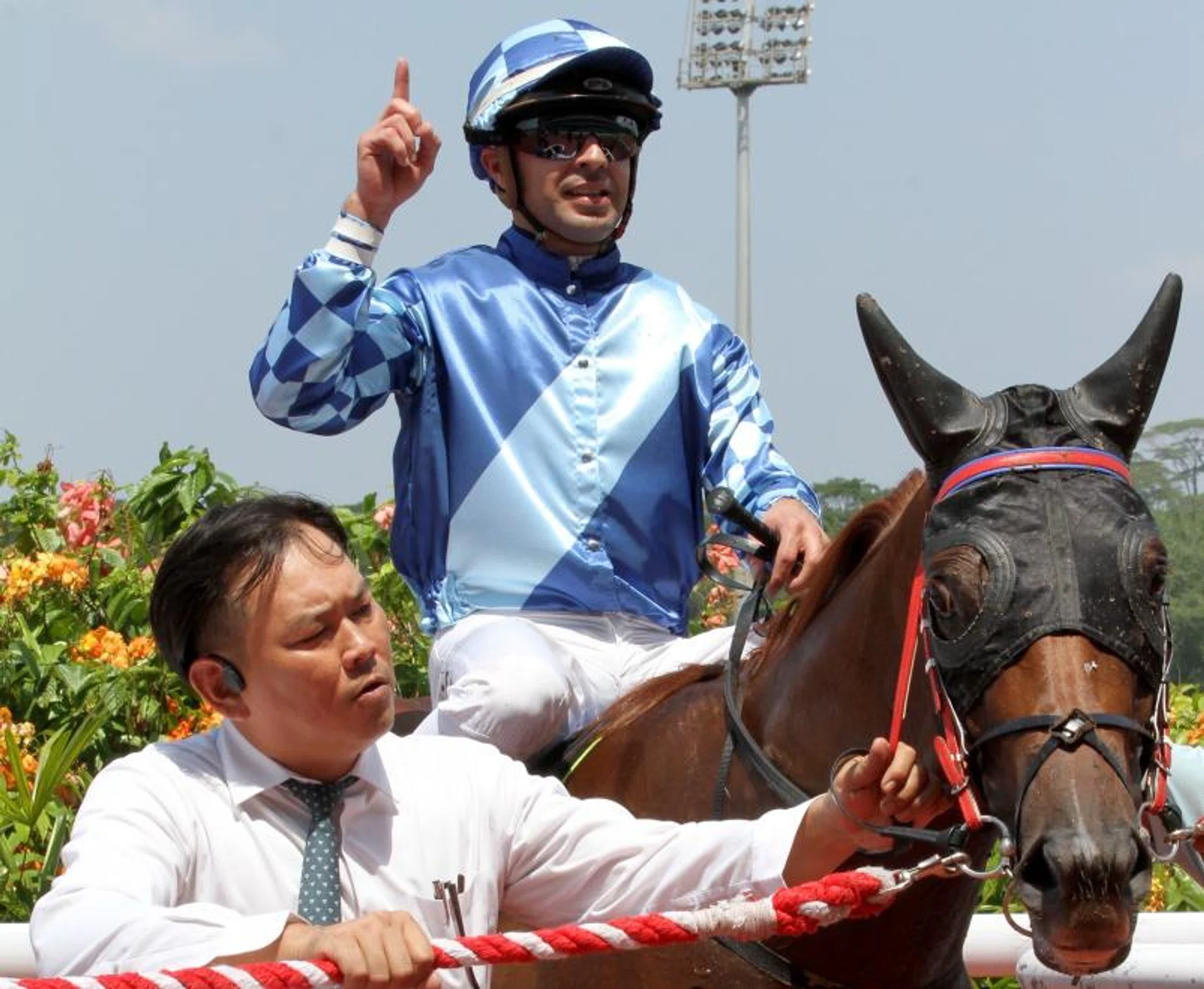 Ruan Maia aboard his last Kranji winner, the Tan Kah Soon-trained  Ocean Jupiter on July 28.