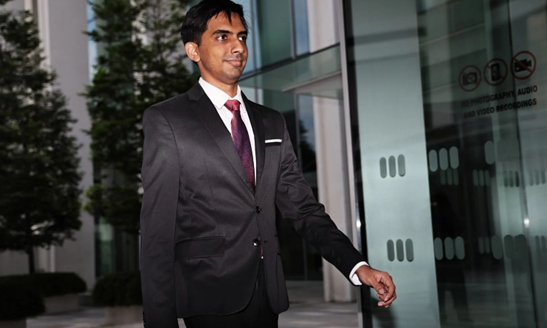 Former WP cadre Yudhishthra Nathan arriving at the State Courts on Oct 21.