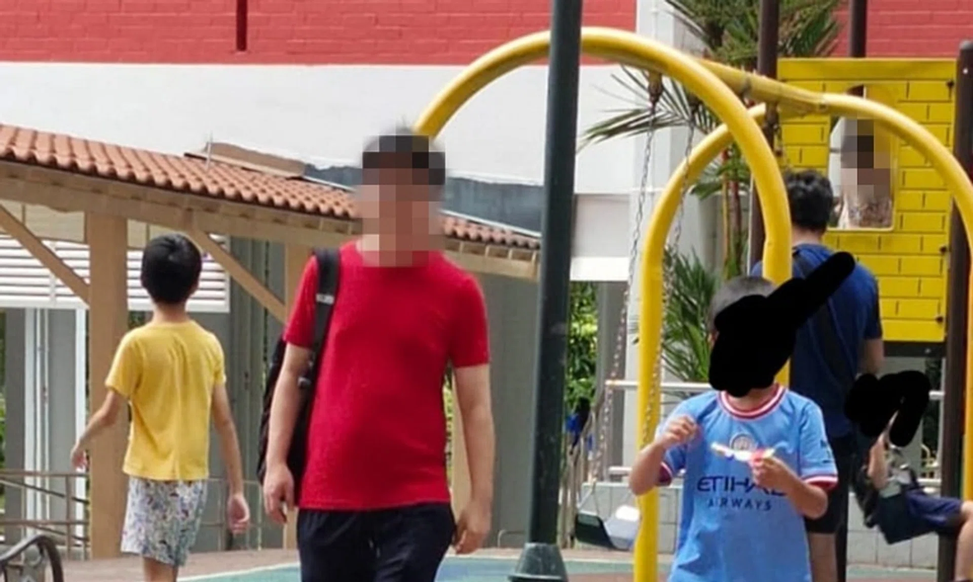 An image shared in a WhatsApp group of the man loittering at a playground in Toh Yi.